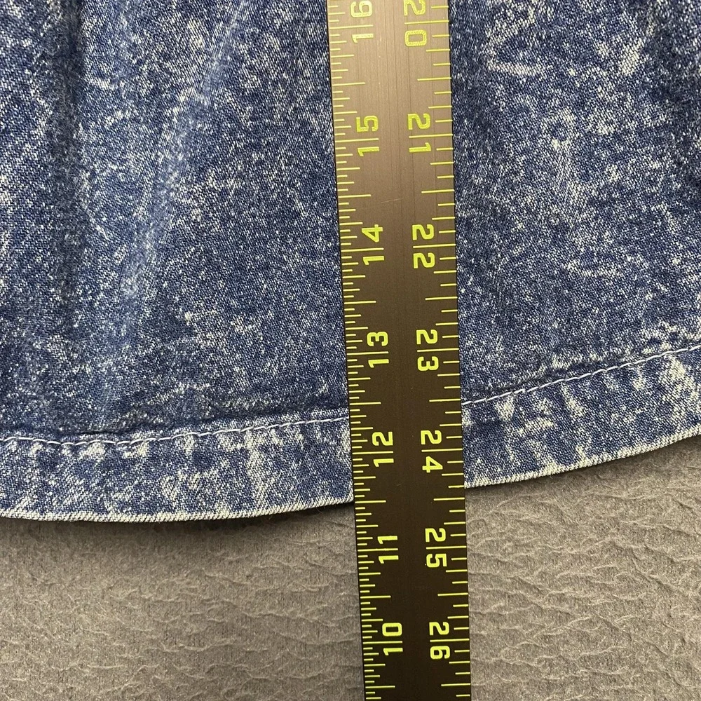 VTG OshKosh Dress Girls 6X Blue Denim Sundress Button Front Acid Wash USA 90s